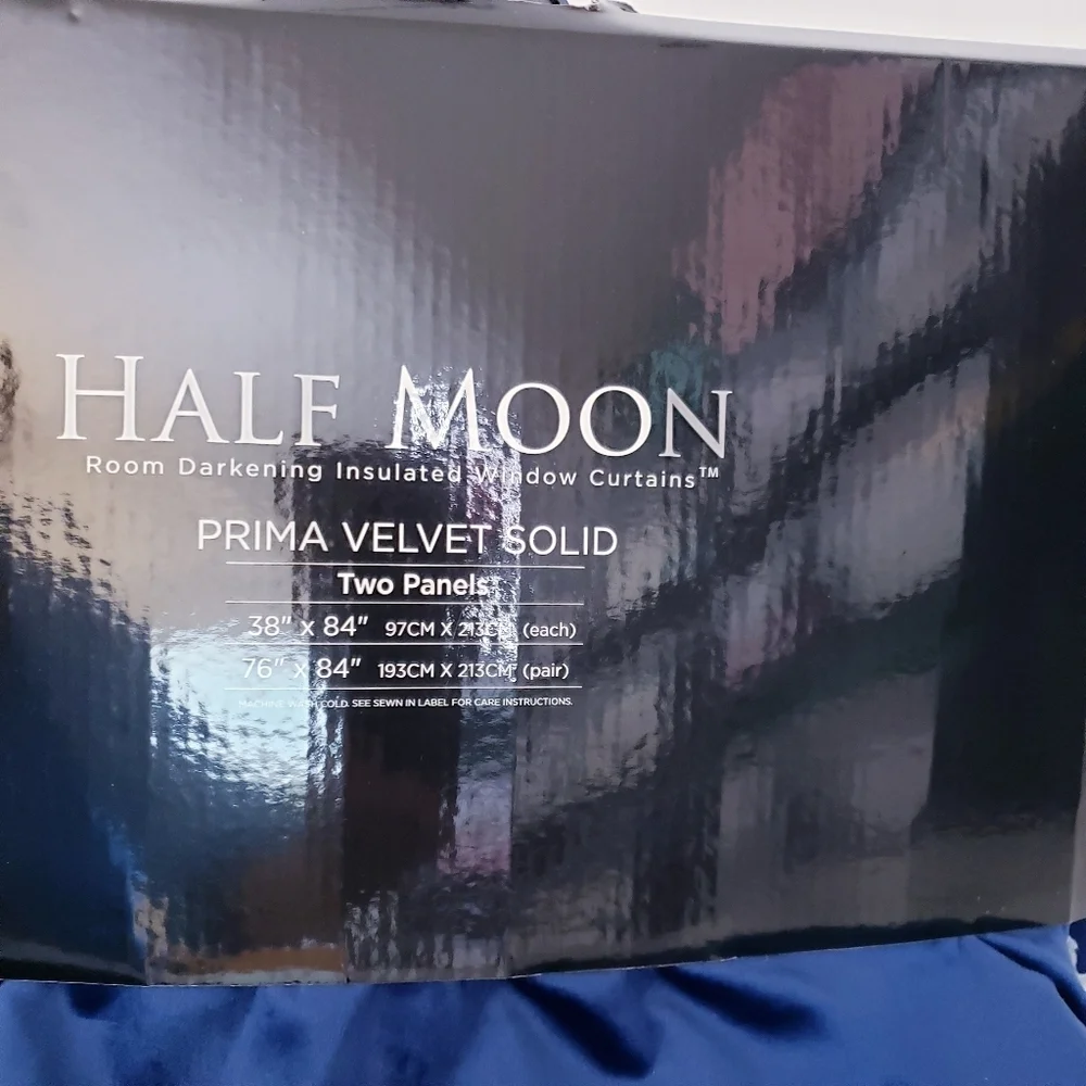 Prima Two Panel Velvet Darkening Insulated Window Curtains Navy Blue 38